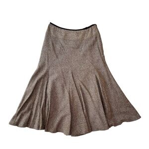 Olsen Herringbone Wool Blend Lined Skirt